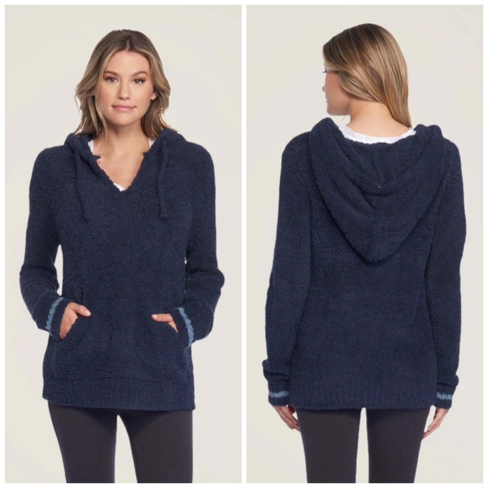 Barefoot dreams | 2-Med | baja cozychic pullover hoodie indigo/dusk stripe